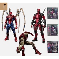 18cm new Marvel Avengers Articulated action figures Deadpool Iron Man Spider-Man Gk Battle Armor Movie character model action figure toys