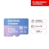 SanDisk Creator Extreme Micro SD Card SDSQXAA 128GB C10UHS-IU3V30A2 R/W Speed 190/90MB/s (SDSQXAA-12