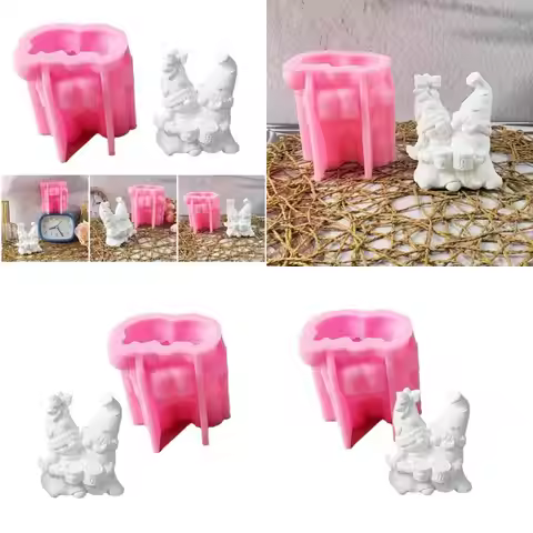 J2FE Easy Release Silicone Mold Detailed Gnome Shaped Mold for Dinner Decoration Plaster Mold for Ha
