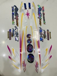 Nguyên bộ tem rời 3 lớp zin thái dán xe máy Kawasaki Max 3 Max III Max neo màu trắng hồng lấp lánh