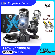 2 Bóng Đèn LED Ống Kính Máy Chiếu F40 Mới Nhất H4 110W 11000LM 6000K Đèn LED Siêu Sáng Để Cắm Và Chạ