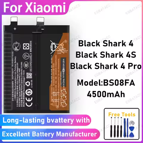 100% New 4500mAh BS08FA Battery For Xiaomi Black Shark 4/4S/4 Pro Battery Replacement Bateria+Free T