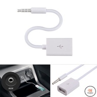 FS 3.5mm Male AUX Audio Plug Jack To USB 2.0 Female Converter Cable Cord Fr Car MP3