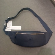 waistbag pria Lacoste Original - Tas Pinggang Kulit Asli - Black