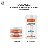 Curaseb Chlorhexidine Wipes for Dogs & Cats - 50 Wipes/60 XL Wipes