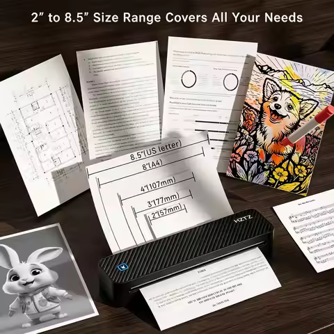 Multi-Size 2"-8.5" Thermal Printer, Wireless A4 Tattoo Stencil & Document Printer