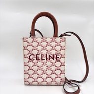 Celine / 賽琳 凱旋門花紋 红色 老花 mini Cabas 手袋