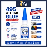 495 Welding Glue 20g Industrial Grade Super Glue Strong Bond Adhesive for Metal Plastic Ceramic Wood