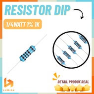 10Pcs Resistor 1K ohm metal film 1/4watt 1% 1 kilo 1 kilo ohm
