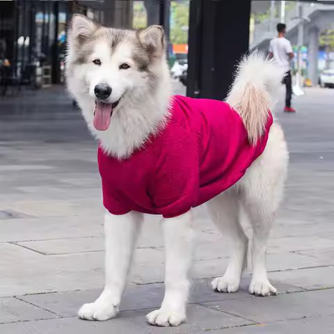3XL-9XL Winter Warm Large Dog Clothes For Big Dogs Sweater Hoody Pet Wool Sweatshirt Coat For Labrad