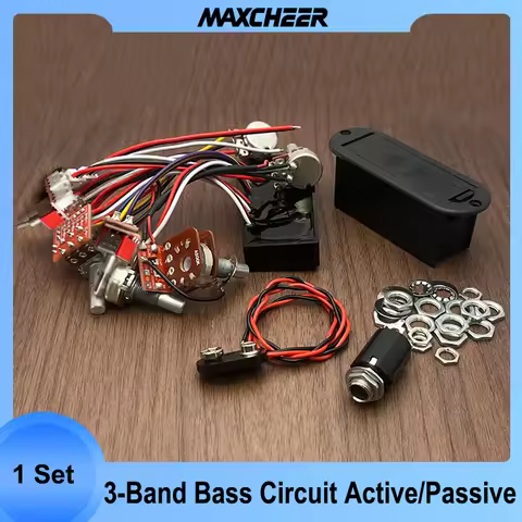 Prewired 3-Band Bass Guitar Circuit Active/Passive Switchable EQ Bass Preamp 3 Band Bass Circuit