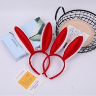 Plush long bunny ears headband red bunny girl head Plush Bunny ears headband red Bunny girl Headwear