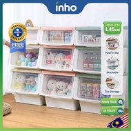 INHO 28/42/54L Large Capacity Storage Box With Transparent Lid Stackable Toy Snack Storage Cabinet