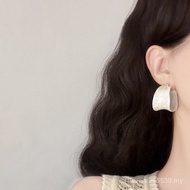 European American Irregular Smudged Texture Niche Geometric Unique Female Circle High-End Earrings S