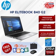 HP Elitebook 840 G2 Laptop i7 5th Gen 8GB RAM 256GB AMD Radeon R7 Graphics 14 Inch Full HD Screen Backlit Keyboad