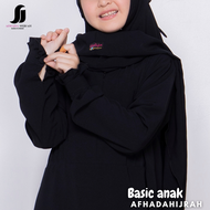 Afhadahijrah - Gamis anak perempuan set hijab cadar BASIC hitam baju dan jilbab instan syari free ni