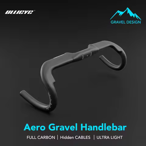 ULLICYC T1000 Aero Gravel Handlebar 340mm/360mm/380mmBlack Matt Half Internal Routing Road Bicycle G