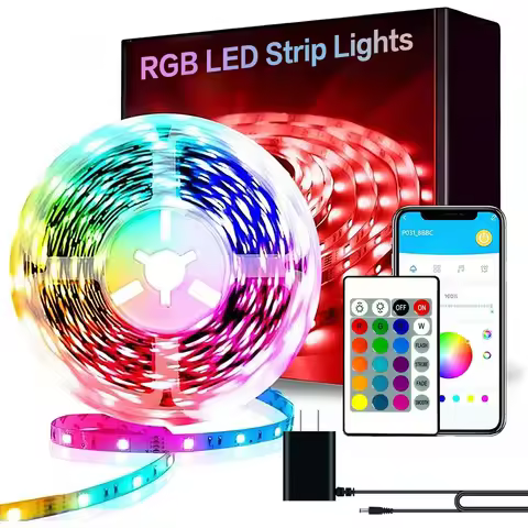 LED Strip Lights, RGB Color Changing Led Strip Lighting with 24-Key Remote and APP Control, Music Sy