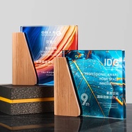 Customized Trophy Crystal Trophy Customized Medal Customized Creative Solid Wooden Annual Meeting Aw