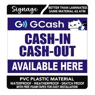 Gcash Cash-in Cash-out Available Here Signage PVC Plastic Material Signage
