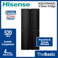 HISENSE 4 Door 520L Inverter Refrigerator ( RQ515N4AB1 / RQ555N4ABN )