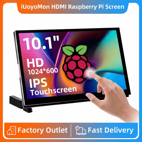 Raspberry Pi IUoYoMon Screen 10.1 Inch Touch Screen 1024*600 HDMI Display For Raspberry Pi 5/4/3B/B+