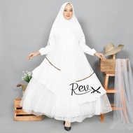 Gamis Umroh Haji Putih Set Khimar Ceruti Premium Gamis Syari Wanita