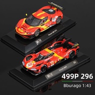 Bburago 1:43 Car Model 296 GT3 499P Racing Alloy Supercar Die Cast Vehicles Toy Die-cast Voiture Gif