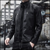 FUGUINIAO Áo Khoác Da Cho Nam Áo Khoác Da Dáng Biker Xu Hướng Hàn Quốc Cổ Điển