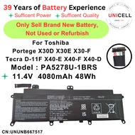PA5278U-1BRS 11.4V 4080mAh 48Wh For Toshiba Portege X30D X30E X30-F Tecra D-11F X40-E X40-F X40-D