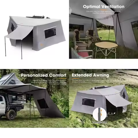 SAN HIMA 4x4 180 Degree Car Side Awning Freestanding Waterproof Free-standing Awning with Side Wall