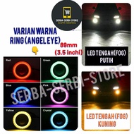 89mm Yellow White Foglamp (PAIR) + Angel eye Angle Eyes/ (3.5 inches) Projector Lens