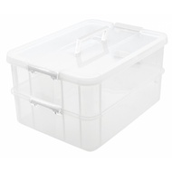 GOME Storage Box 2 Layers Lock TG51746 Size 36.5x27x19 Cm. Clear Colour Transparent