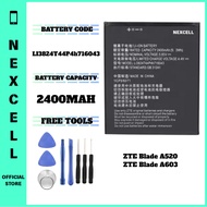 NEXCELL Bateri Serasi untuk ZTE Blade A520 / Blade A603 Battery Bateri Li3824T44P4h716043 ( 2400mAh 
