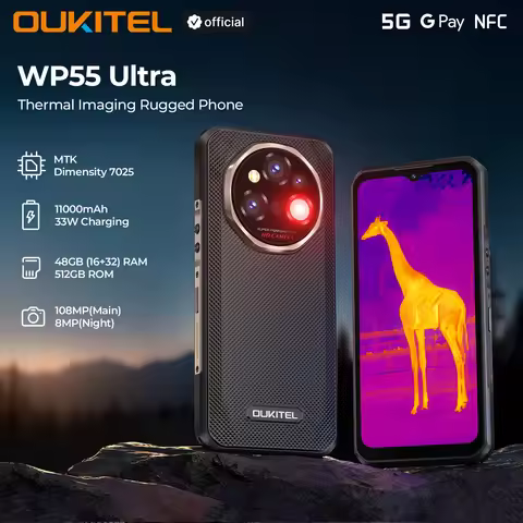 【New】OUKITEL WP55 Ultra Rugged Phone - Thermal Imaging 5G Smartphone, MTK 7025, 48+512GB, 11000mAh, 