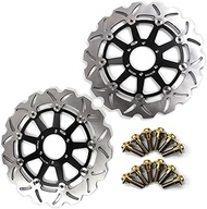 Arashi Front Brake Discs Rotors + Mounting Bolts Screws for Yamaha R1-Z 250 1997 / XJR 400 95-00 / F