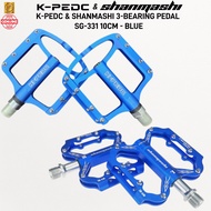 K-PEDC SHANMASHI SG-331 3-Bearing Bicycle Pedal 10CM Ultra-Light Alloy MTB Road Bike Pedals Anti-Sli