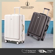 20/24 Inch Alloy Frame Luggage Front Opening Large Capacity Durable Luggage Bag Travel Cabin Suitcas