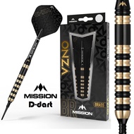 MISSION SOFT TIP DART - 20G M3 Mission ONZA Black & Gold Brass Soft Darts (ARROW DART LEMBUT)