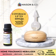 MAISON & CO. | WATERLESS HOME AROMA DIFFUSER. PURE ESSENTIAL OIL SCENT NEBULIZER. ALADDIN GLASS.