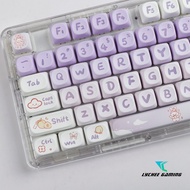 Thai sub Gradient Purple Rabbit Keycap Cute Cartoon MOA Height English Thai characters PBT Gradient 