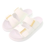 近全新 Alexander McQueen Hybrid Slide 658063W4Q52 35碼（日碼22公分）金色五金橡膠白色涼鞋 0724 [二手] Alexander McQueen