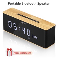 ZAPET Speaker Portable Bluetooth Speaker Wireless  Stereo Music Soundbox with LED Time Display Clock Alarm Loudspeaker