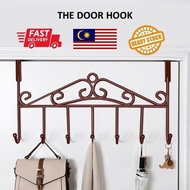 Metal Door Hook Hang Clothes Coats 7 Hooks Space Saver Iron Hanging Clothes On The Door 7 Hooks Save Space