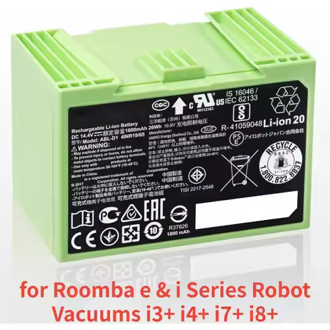 14.4V 5000mAh i7 Battery Replacement for iRobot Roomba e and i Series i7+ e5 7150 7550 i3 3150 i3+ 3