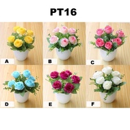 FYGALERY Pot Bunga Mawar dan Bunga Hydrangea Tanaman Hias Bunga Hias