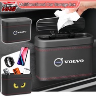 Volvo Car Dustbin Box Universal Multifunctional Storage Bin Waterproof Garbage Flip Lid Dust Bin Car