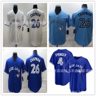 Same Day DeliveryBlue Jays Baseball Uniform Blue Jays Plus Size Jersey No. 26 CHAPMAN 4 Blue Short S