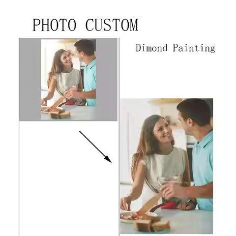 DIY Personalized Couplet Photo Custom Diamond Painting, Adult Beginner 5D Diamond Painting, DIY Full