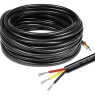 18 Kawat Listrik 3 Konduktor 65,6 Kaki Kotak Pvc Hitam Kabel Led Tegangan Rendah Terdampar 18 Awg 3P